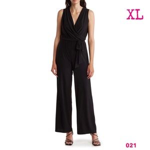 XL - NWT Tash + Sophie Black Faux-Wrap Jumpsuit